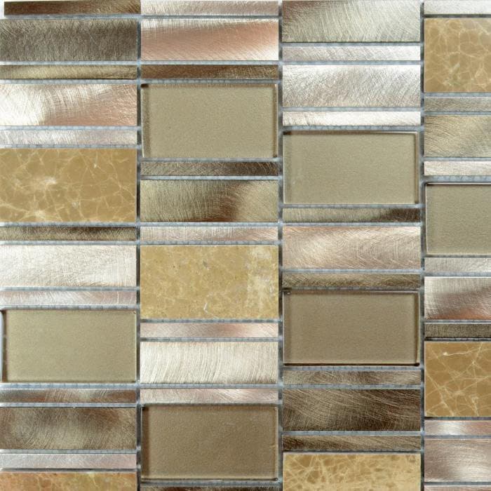 Metal and glass mosaic tile swatch
