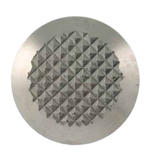Stainless steel tactile stud with a pyramid-textured top